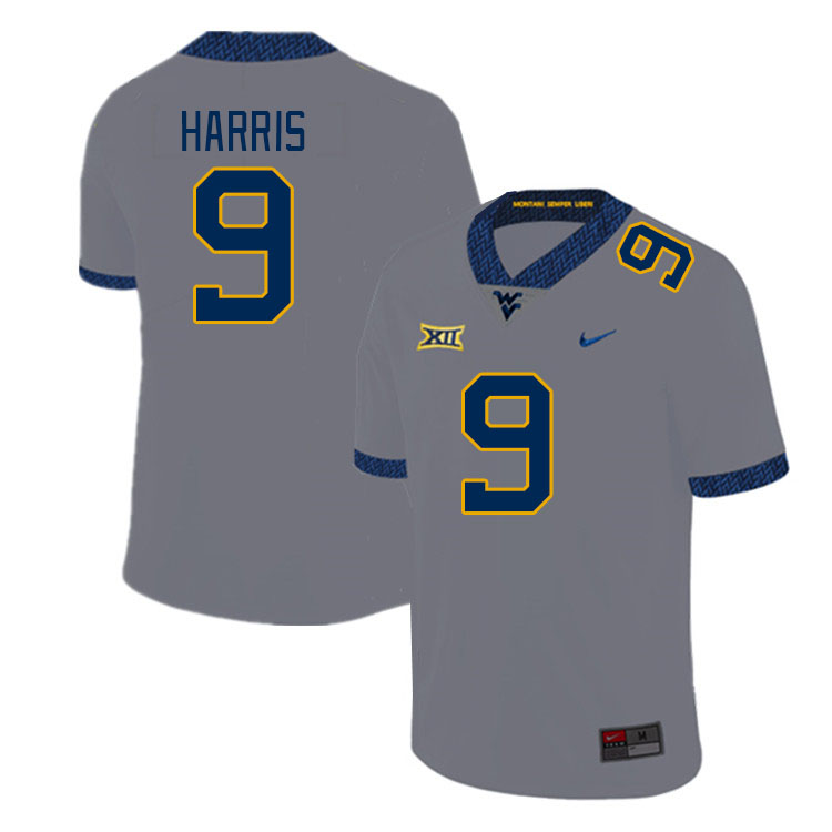 West Virginia Mountaineers #9 Major Harris College Football Jerseys Stitched Sale-Grey